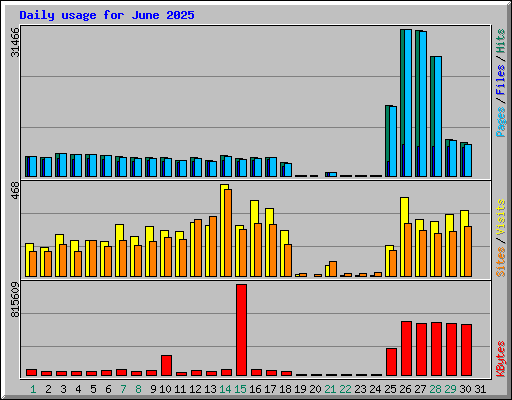 Daily usage for June 2025
