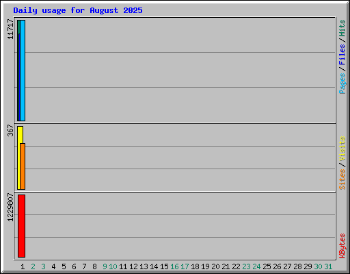 Daily usage for August 2025