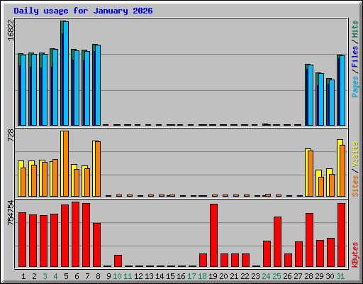 Daily usage for January 2026