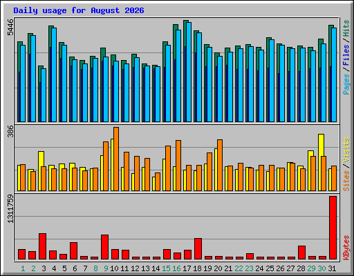 Daily usage for August 2026