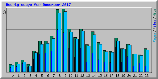 Hourly usage for December 2017