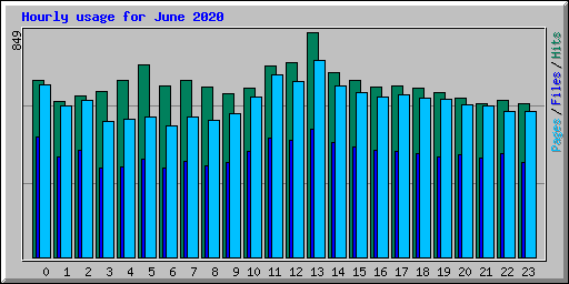 Hourly usage for June 2020