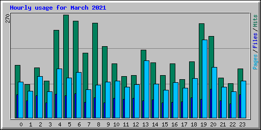 Hourly usage for March 2021